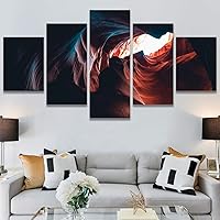 SIGNWIN 5 Panel Canvas Wall Art Modern Art Landscape Modern Multicolor Photography Relax/Calm Rocky for Home Decorations Ready to Hang - 60