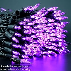 YULETIME 200 Purple LED Christmas Lights with Black