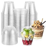 AOZITA 100 Sets, 9 oz Clear Plastic Cups with Dome