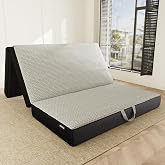 ROXGOX Memory Foam Trifold Mattress, Foldable Mattress Full Size 6 Inch, Portable Floor Bed with Washable Cover, Handle &amp; Non-Slip Bottom, for RV, Travel, Camping, Yoga, 73"x52"x6", Grey