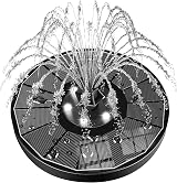 SZMP Solar Water Fountain 100% Glass Panel 7 Nozzles 2200mAh Battery White