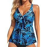 Yonique Women's Flowy Tankini Top - Modest Swim Top with Loose Fit, No Bottom