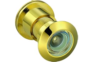 TOGU TG3828YG-PVD UL Listed Solid Brass HD Glass Lens 220-degree Door Viewer Peephole with Heavy Duty Privacy Cover for 1-3/5" to 2-1/6" Doors, PVD Gold Finish