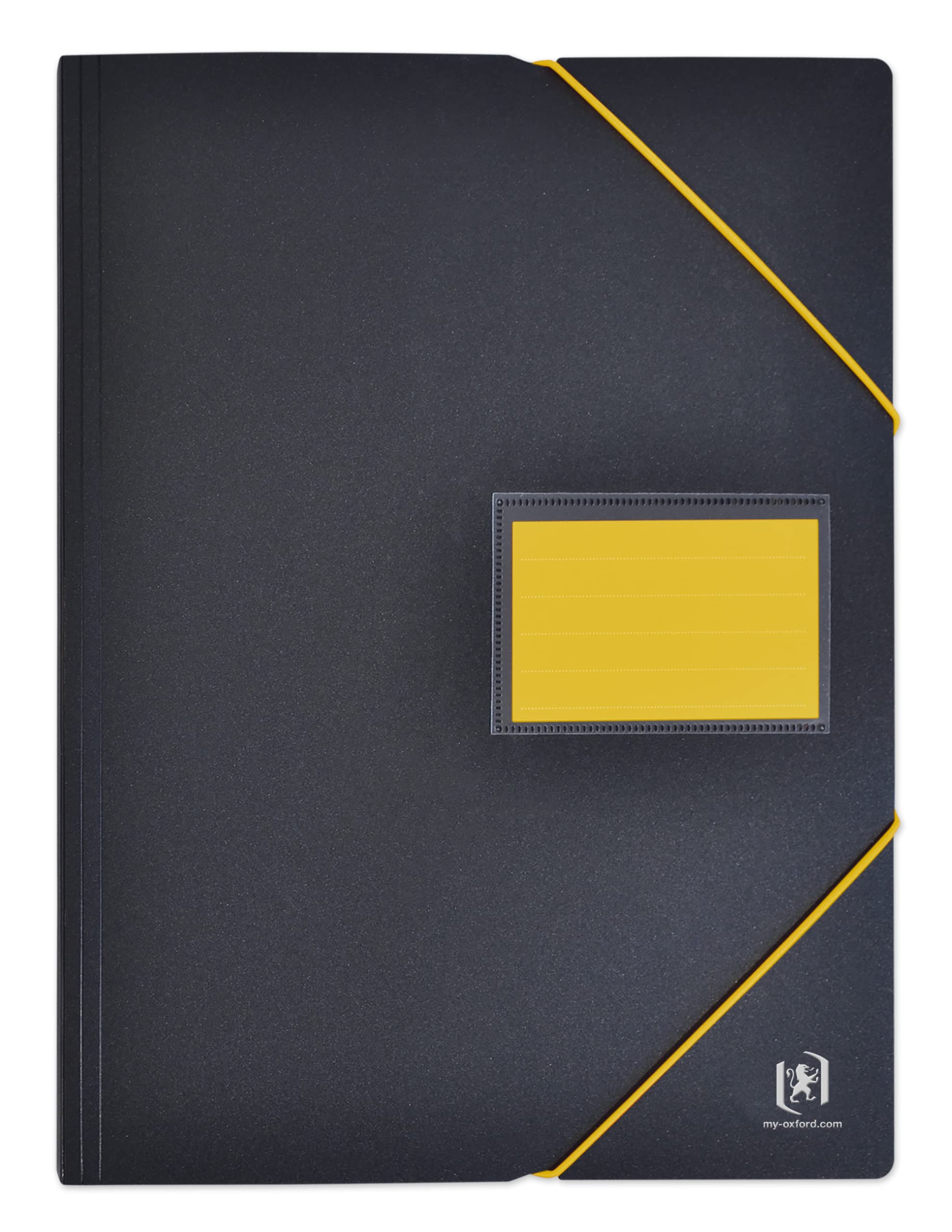 OXFORD A4 200 View/100 Pockets Polypropylene Two Tone Document Folder Black Yellow — image 1