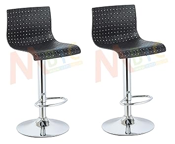 MBTC Meshot Cafeteria Restaurant Office Bar Stool Chair in Black (Set of 2 Pcs)