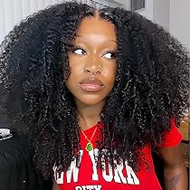 Amazon.com : ISEE Wear and Go Glueless Wig Afro Kinky Curly Lace ...