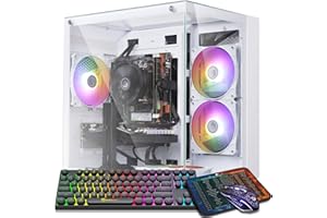 abytespark Prebuilt Gaming PC Desktop Computer,AMD Ryzen R5 5500 Desktop,Operating at A Frequency of 3.6-4.2 GHz,RX590 Graphics Card with 8GB Video Memory,16GB RAM, 1TB NVME SSD,WiFi 5.0,RGB Fan x4