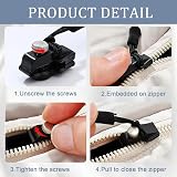 Fuitke 8 Pcs Zipper Pull Replacement Kit, Black Universal Repair Tool view 4