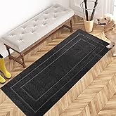 PURRUGS Dirt Trapping Door Mat 24" x 59", Non-Slip/Skid Machine Washable Entryway Rug, Dog Doormat, Super Absorbent Welcome Mat for Muddy Wet Shoes and Paws, Charcoal