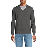 Lands' End Men's Fine Gauge Cotton V Neck Sweater