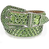 JASGOOD Women Men Rhinestones Belt,Bling Western Cowgirl Cowboy Studded Leather Belt Diamond Waist Belt for Jeans Pants