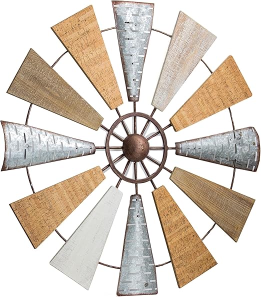 American Art Decor Molino De Viento De Madera Y Metal Decoracion