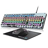 Typewriter Style Mechanical Gaming Keyboard Blue
