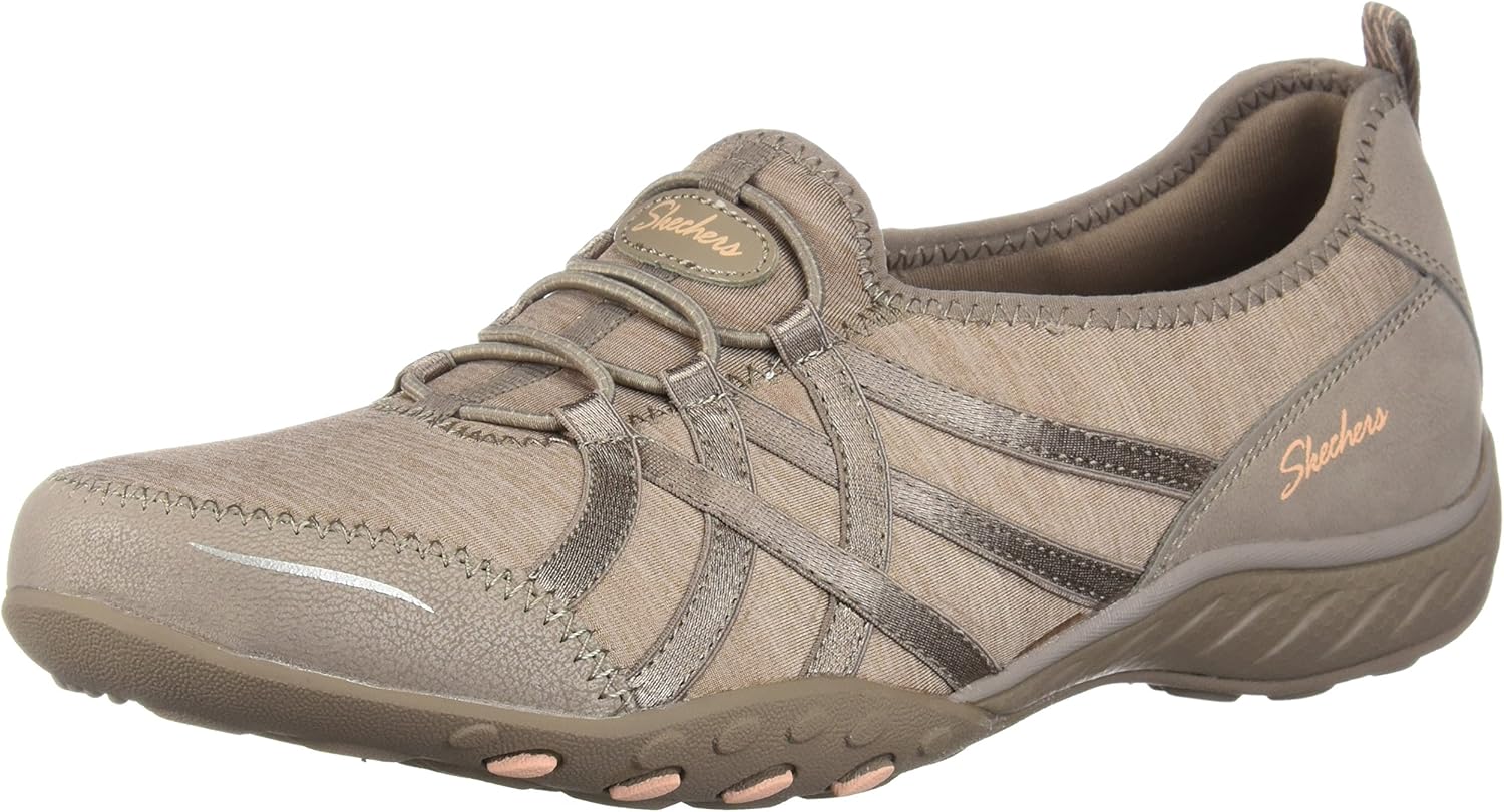 Amazon.com | Skechers Relaxed Fit Breathe Easy Untroubled Womens Slip On Sneakers Taupe 11 