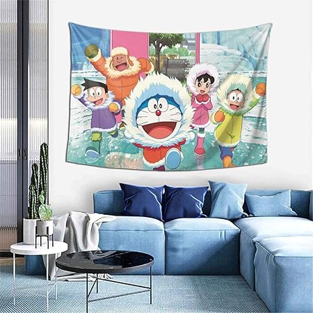 Amazon Co Jp ファッションドラえもん 14 アニメ屋内壁タペストリー大判生地多機能アールデコプリント壁毛布ハロウィン装飾 撮影背景 屋内壁装飾 ライブ背景装飾 家の装飾 ホーム キッチン