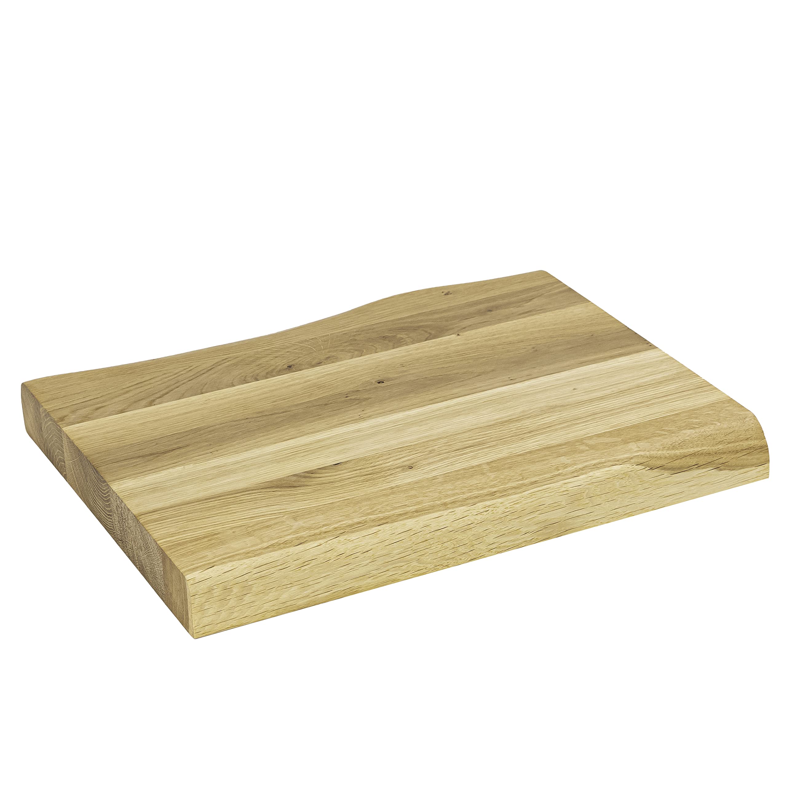 Rustic Large Wooden Solid Oak Chopping Board | 450mm x 300mm x 40mm | Natural European Oak Timber Wood Plank | Handmade Reversible Cutting Board Serving Platter