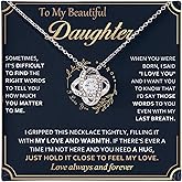 To My Daughter Necklace from Dad Mom - Daughter Gifts from Mother Father, Beautiful Necklace for Birthday, Graduation, Wedding Day, Mothers Day Gift for Adult Grown Daughters, Unique Presents Ideas