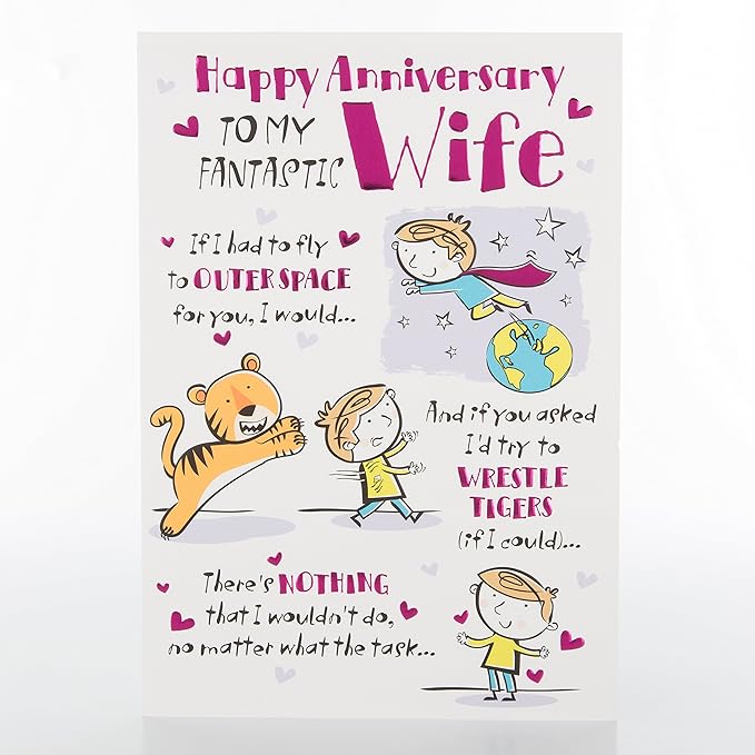 Hallmark Wife Anniversary Card "Loads of Love" Medium [Old Model] Amazon.co.uk Office Products
