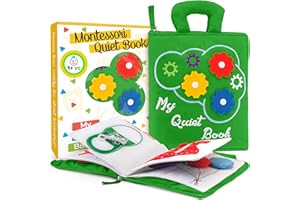 deMoca Busy Book for Toddlers 1-3, Quiet Book Montessori Toy for Toddlers, Travel Educational Toy with 9 Activities, Learning Kids Felt Toy for Boys & Girls, Packaging May Vary