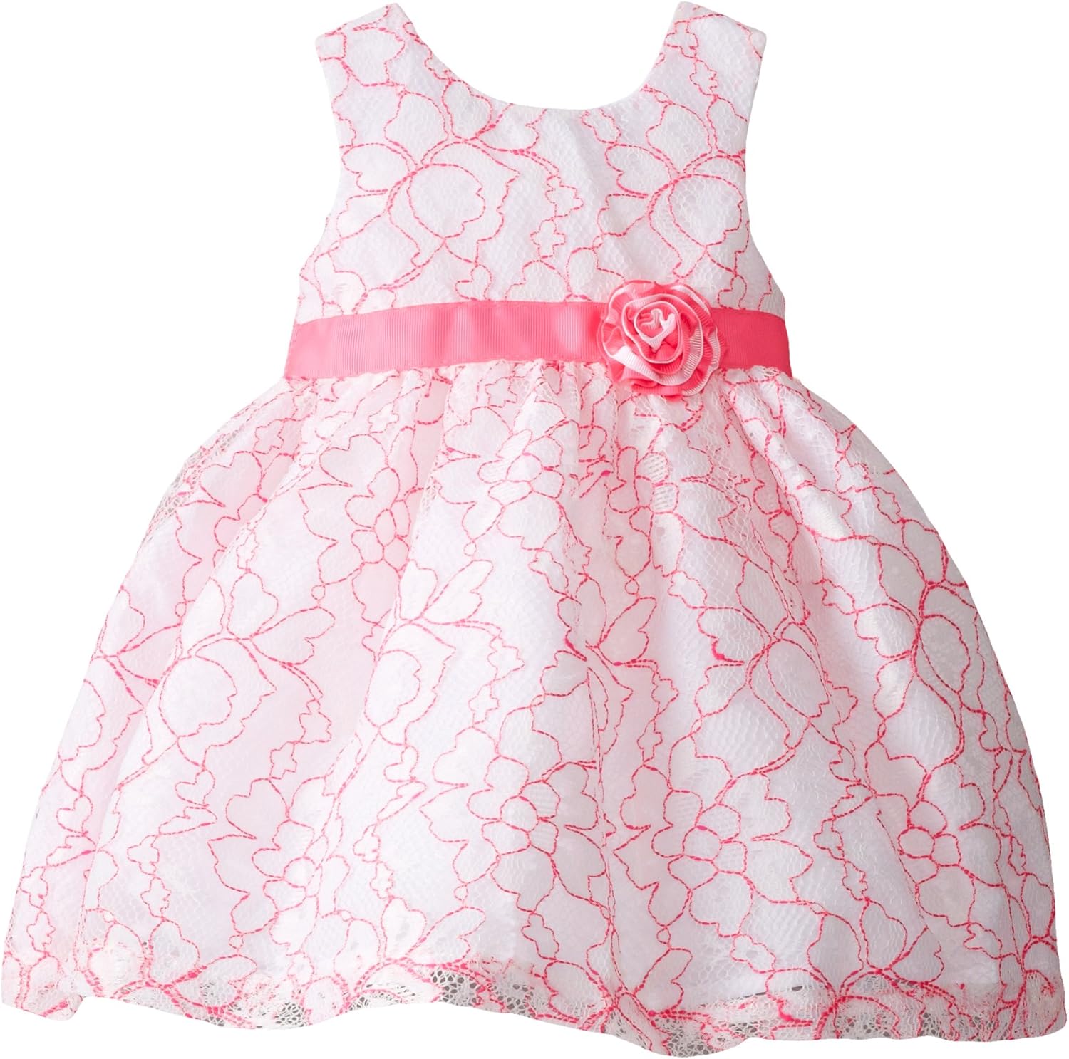 Blueberi Boulevard Baby Girls' Newborn Lace Dress, White, 36 Months Clothing