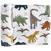 Little Unicorn Premium Cotton Swaddle Baby Blanket | Breathable Fabric | for swaddling, Play, Nursing & More (Dino Friends)