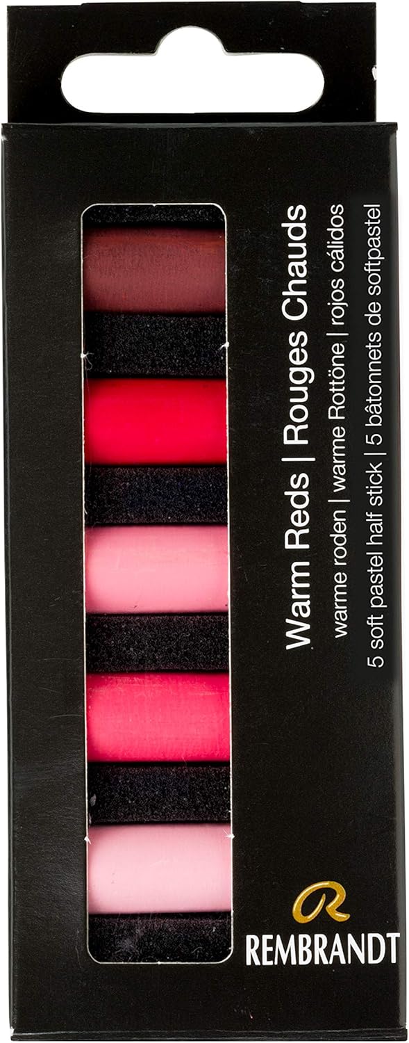 Rembrandt Soft Pastel Micro Set, 5-Piece Half Sticks, Warm Reds