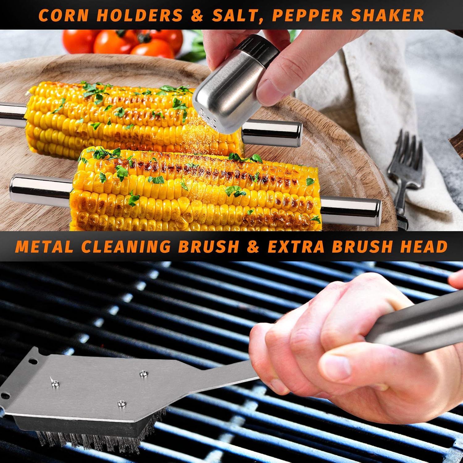 OlarHike BBQ Grill Accessories Set for Men, 22PCS Grilling Accessories Set, Stainless Steel BBQ Tools Gift Utensil with Spatula, Tongs, Skewers for Barbecue, Camping, Kitchen : Garden & Outdoor
