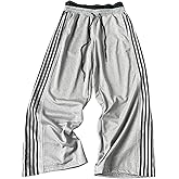 GORGLITTER Men's Double Waisted Sweatpants Vintage Y2k Baggy Pants Streetwear Wide Leg Sweatpants with Pockets