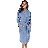 SIORO Women Terry Cloth Bath Robes with Pockets, Soft Long Cotton plush Kimono Wrap Bathrobe, Spa, Fuzzy Female nightgrown