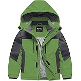Pursky Boy's Waterproof Ski Jacket Kids Winter Snow Coats Fleece Raincoats Parka