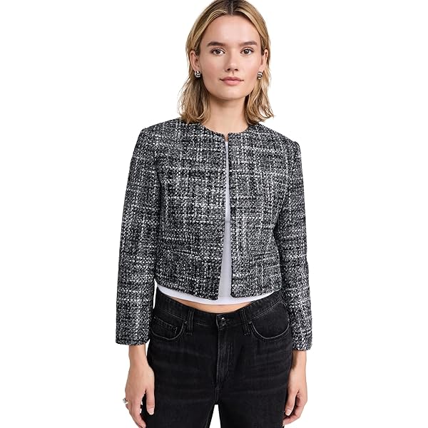 Amazon.com: Theory womens Short Cropped Tweed Jacket, Green