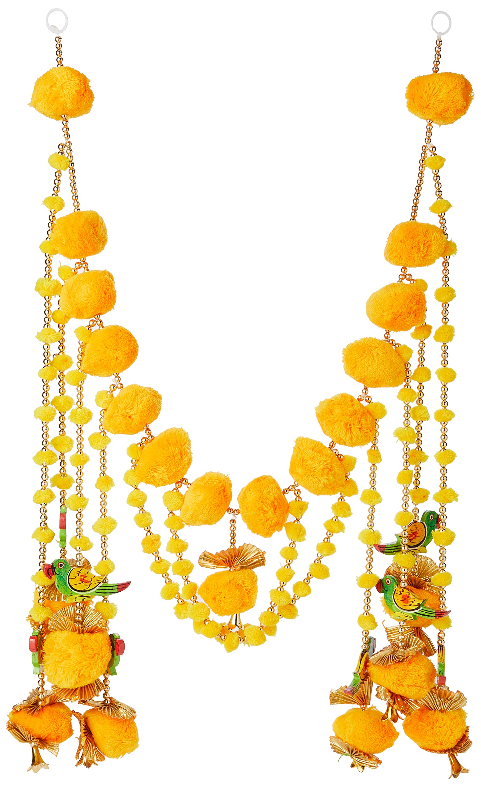 Estationeryhouse Indian Handmade Decor Toran pom pom Door Hanging traditional parrot