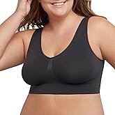 Hanes Women's Just My Size Seamless Bralette, Pure Comfort Light Support Pullover Bra, Plus Sizes