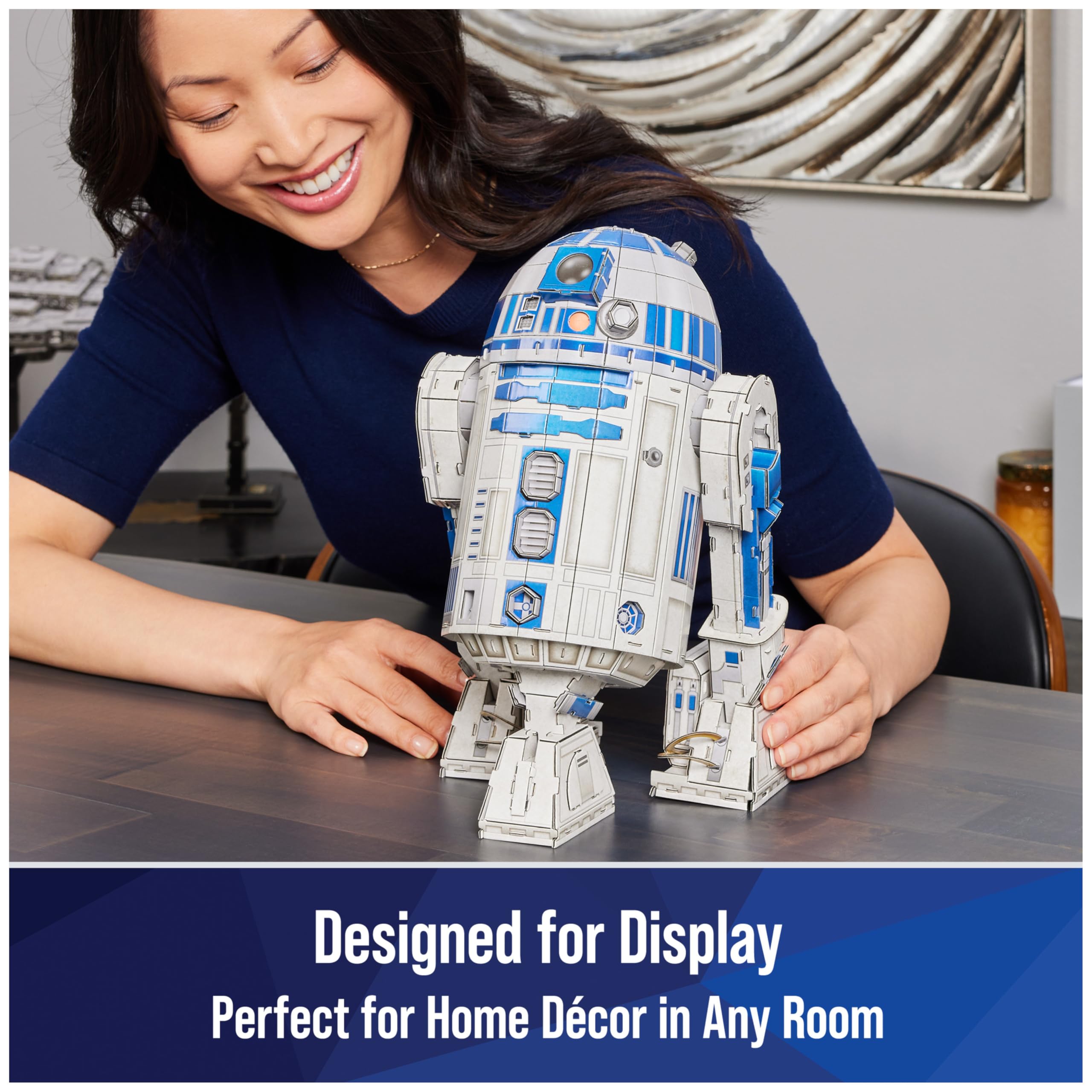 4D Build Star Wars R2-D2 Cardstock 3D Model Kit, Star Wars Gifts, Toys Desk Décor for Fans & Collectors, 201 Pieces, 3D Puzzles, Gift Ideas for Ages 12 & Up