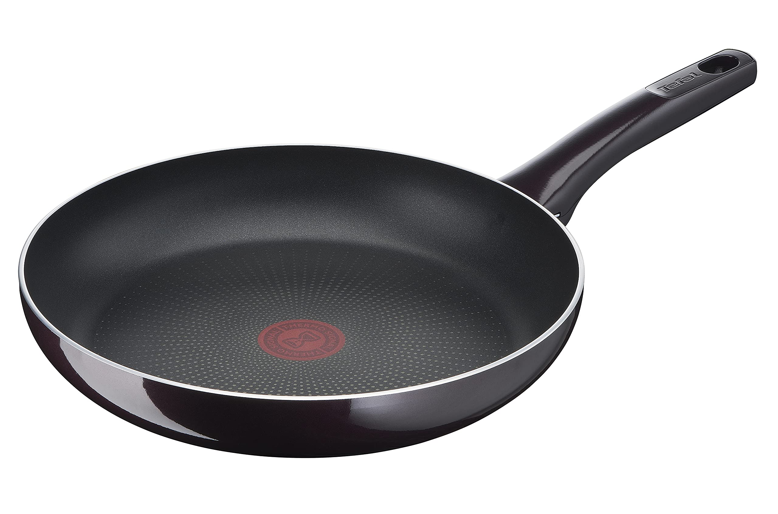 Tefal D52206 Resist Intense frying pan 28 cm | non-stick coating | flame protect | resistant | thermal signal | deep shape | easy to clean | safe | burgundy