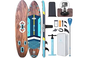 ZLX 11'6" Extra Wide Inflatable Stand Up Paddle Board SUP, Stable Non-Slip Deck Pad, Unique Fin System and Premium iSUP Accessories - Portable Backpack & Upgraded Pump for Adults, All Skill Levels