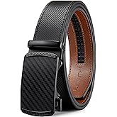 BOSTANTEN Mens Belt Leather Ratchet Belt For Men Dress and Casual with Adjustable Buckle, Trim to Fit