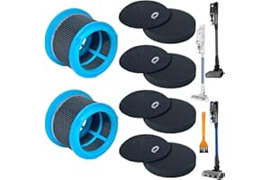 AOLLETEAU HEPA Filters Kit Replacement for Bissell 4052 4039 4137 PowerClean FurGuard 280W and FurFinder 200W Self-Standing Cordless Vacuum, 2 Filters and 4 Pre-Filter Pads Set included