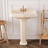 DeerValley 23" x 19" Inch Bone Pedestal Sink