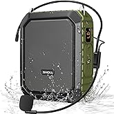 SHIDU Voice Amplifier for Teacher with Portable Microphone and Speaker, 18W Megaphone with Wired Mic Headset, IPX5 Waterproof & Rechargeable Bluetooth Speaker Systems for Tour Guide (NOT Wireless)