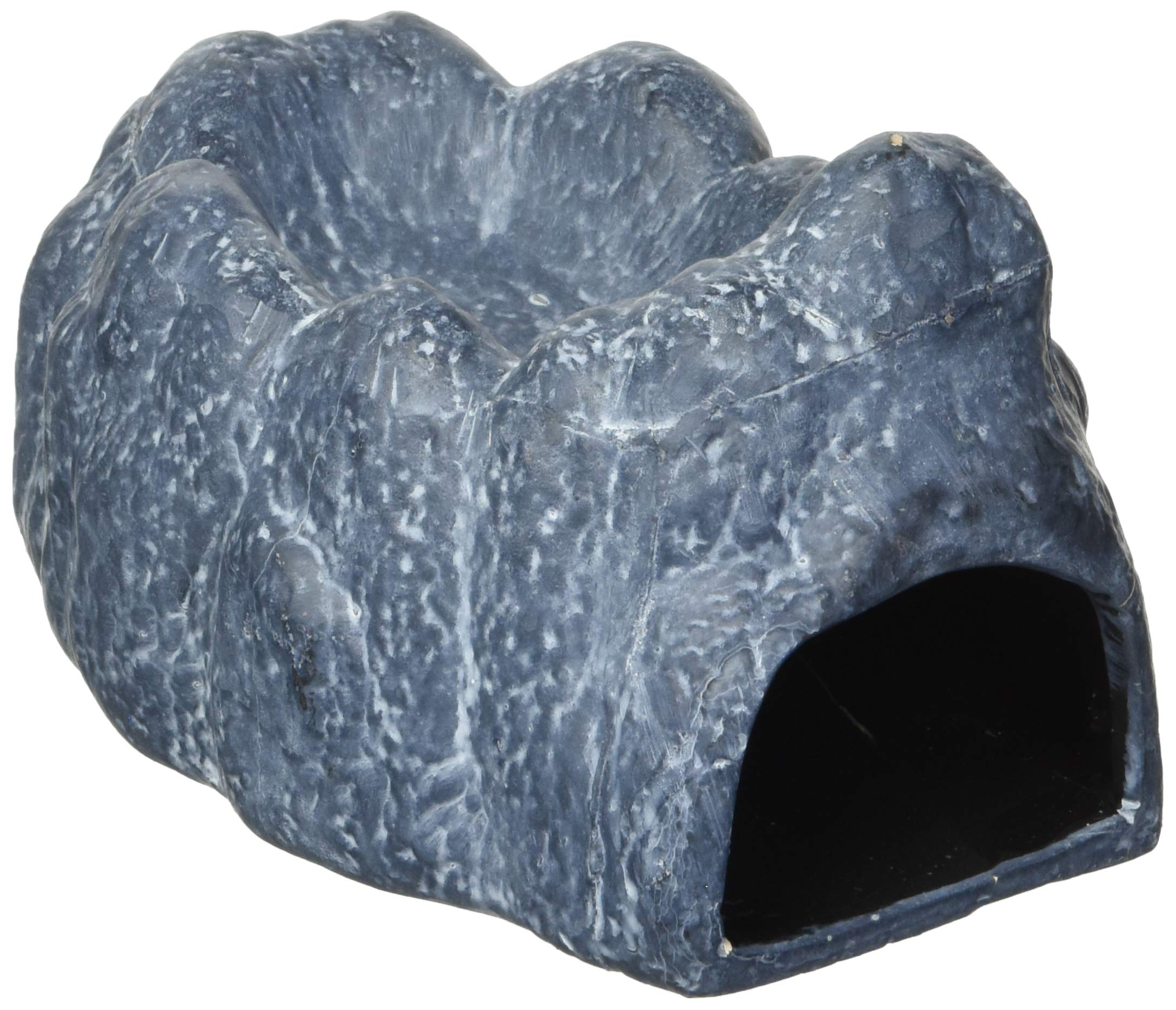 Exo Terra Wet Rock Moisture Retaining Ceramic Reptile Cave,Grey