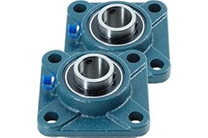 CHR PRECISION IN DETAIL CHR 2 Pack UCF205-16 Pillow Block Bearings | Square Flange Mounted Pillow Block Bearings - Chrome Steel with 1" Bore | ISO 9001-2015 Certified