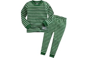 VAENAIT BABY 12M-7T Kids Boys Girls Unisex Toddler Colorful Stripe/Simple Xmas Holiday Sleepwear Pajama 2pcs Set