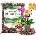 Orchid Potting Mix,Premium Orchid Bark Potting Mixture of Pine Bark,Perlite & Coco Peat Enhanced Drainage and Ventilation,Ideal for Repotting and Growing Indoor Plants Dendrobiums,Phalaenopsis,1QT