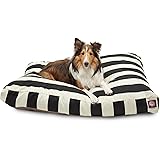 Majestic Pet Vertical Stripe Rectangle Dog Bed, Black, Large