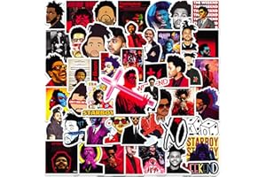 MINRAIN Pop Star The Weeknd Stickers Pack, 50PCs, Aesthetic Vinyl Kids Sticker Decals, Stickers for Hydro Flask, Laptop, Water Bottle, Stickers for Kids, Toddlers, Teens, Girls, Adults, Bumper Car Planner Stickers(Weeknd)