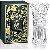 12" Glass Crystal Vase for Flowers with Luxury Gift Box, Elegant Tall Clear Vases for Wedding, Valentine Gift, Large Floreros Centerpieces for Living Room Home Décor