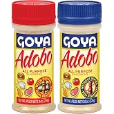 Goya Adobo All Purpose Seasoning Variety Pack, Meat, Bottles With Pepper &amp; | With Pepper &amp; Without Pepper, Latin Spice Blend for Chicken, Meat, Seafood &amp; Vegetables, Fat Free, Calorie Free, Poultry