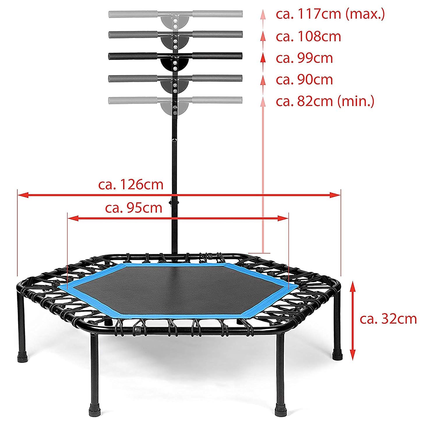 Miganeo Trampolinleiter 97 Cm - 2-stufig Für Gartentrampoline