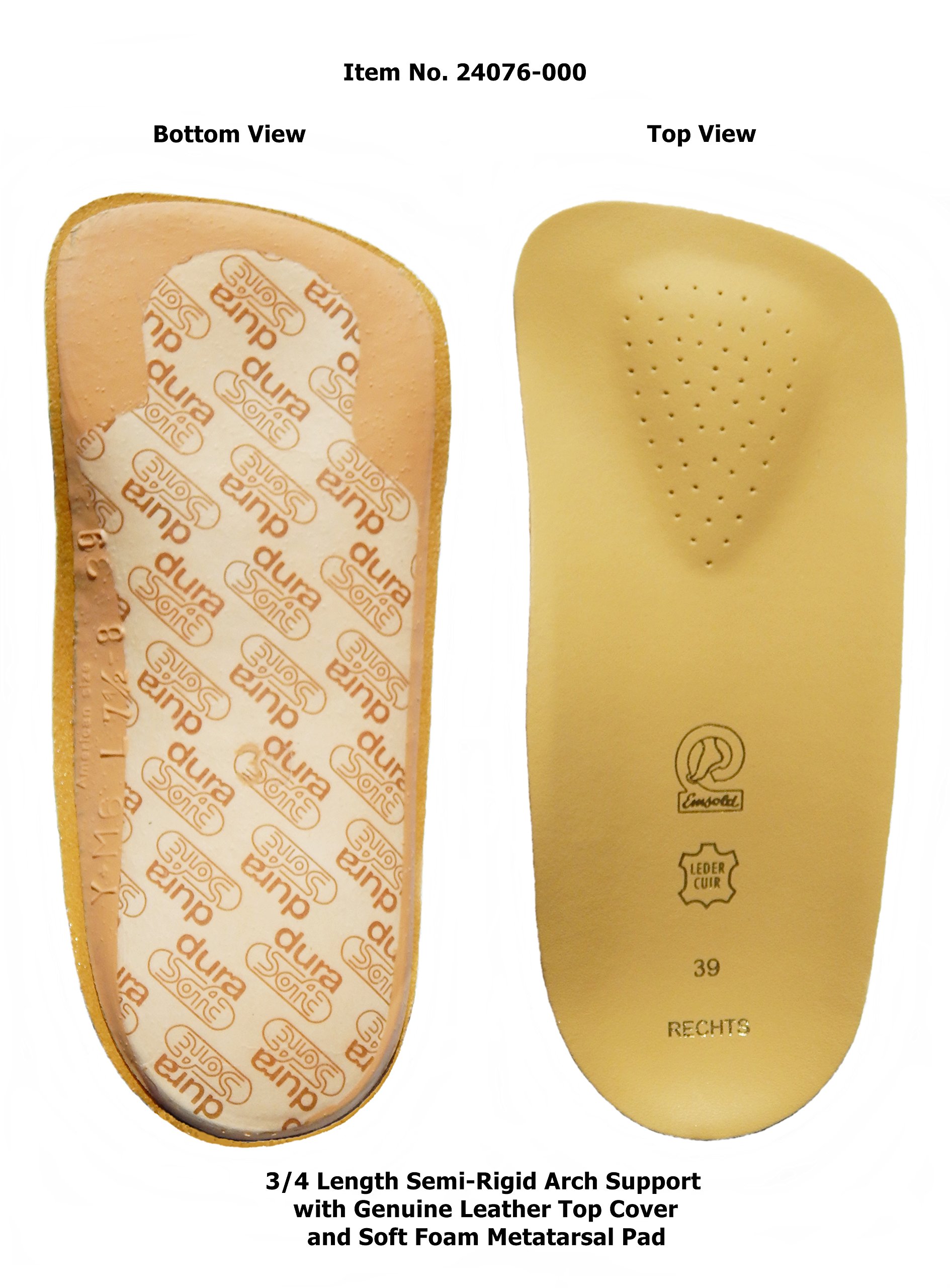Emsold Ultra Thin Orthotic with Metatarsal Pad and Deep Heel Cup Semi